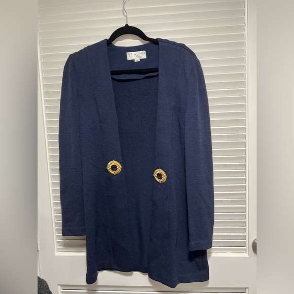 St. John Collection by Marie Gray Size 10 Navy Blazer - Picture 1 of 3